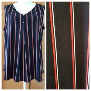 ROZ & ALI Pretty Summer Sleeveless Top L